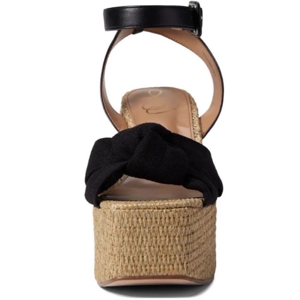 Sam Edelman Black Knotted Espadrille Platform Heels NWOT - Picture 5 of 15